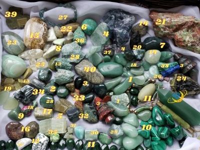 40 shades of green stones Key