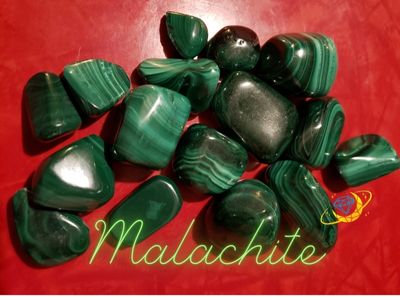 Malachite on Red table